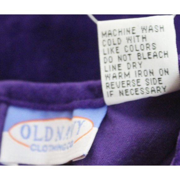 NWT VTG Old Navy Toddler Girl Sz 2 3 Plum Purple Velvet Shift Dress 100% Cotton - Picture 6 of 6